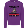 Biker Weekend Forecast Motorbikes Mens Sweatshirt Jumper Purple