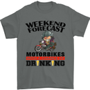 Biker Weekend Forecast Motorbikes Mens T-Shirt Cotton Gildan Charcoal