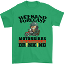 Biker Weekend Forecast Motorbikes Mens T-Shirt Cotton Gildan Irish Green