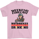 Biker Weekend Forecast Motorbikes Mens T-Shirt Cotton Gildan Light Pink