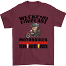 Biker Weekend Forecast Motorbikes Mens T-Shirt Cotton Gildan Maroon