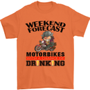 Biker Weekend Forecast Motorbikes Mens T-Shirt Cotton Gildan Orange