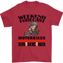 Biker Weekend Forecast Motorbikes Mens T-Shirt Cotton Gildan Red