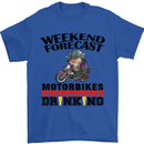 Biker Weekend Forecast Motorbikes Mens T-Shirt Cotton Gildan Royal Blue
