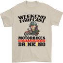 Biker Weekend Forecast Motorbikes Mens T-Shirt Cotton Gildan Sand