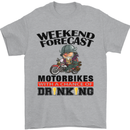 Biker Weekend Forecast Motorbikes Mens T-Shirt Cotton Gildan Sports Grey
