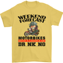 Biker Weekend Forecast Motorbikes Mens T-Shirt Cotton Gildan Yellow