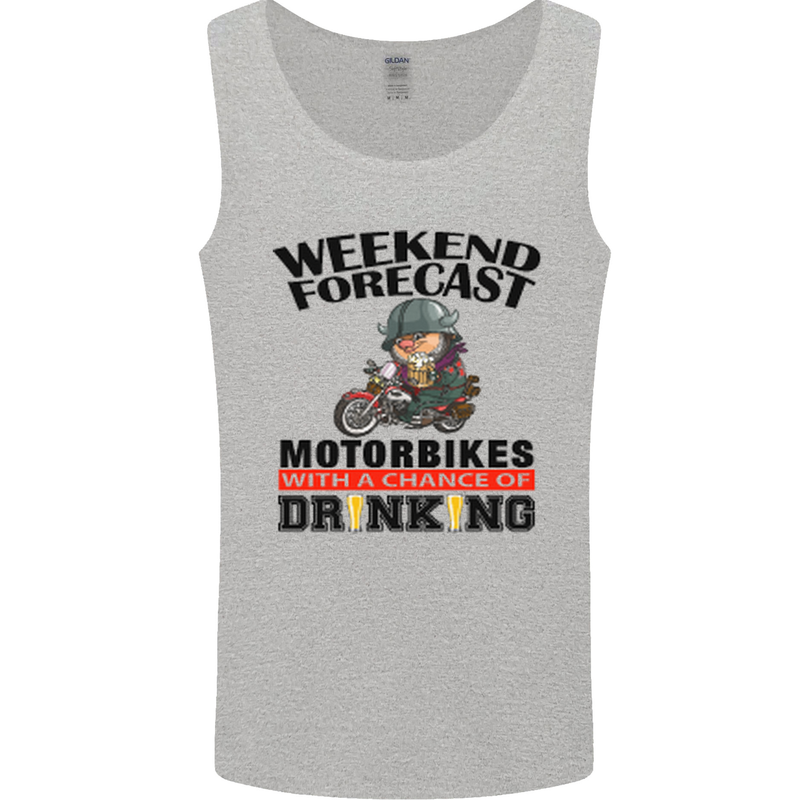 Biker Weekend Forecast Motorbikes Mens Vest Tank Top Sports Grey