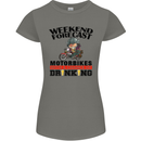 Biker Weekend Forecast Motorbikes Womens Petite Cut T-Shirt Charcoal