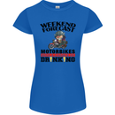 Biker Weekend Forecast Motorbikes Womens Petite Cut T-Shirt Royal Blue