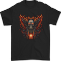 Biker Wings Motorbike Motorcycle Skull Mens Gildan Cotton T-Shirt Black
