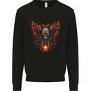 Biker Wings Motorbike Motorcycle Skull Mens Sweatshirt Jumper Black