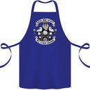 Bikers Don't Go Grey Motorbike Motorcycle Cotton Apron 100% Organic Royal Blue