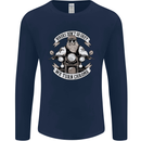 Bikers Don't Go Grey Motorbike Motorcycle Mens Long Sleeve T-Shirt Navy Blue
