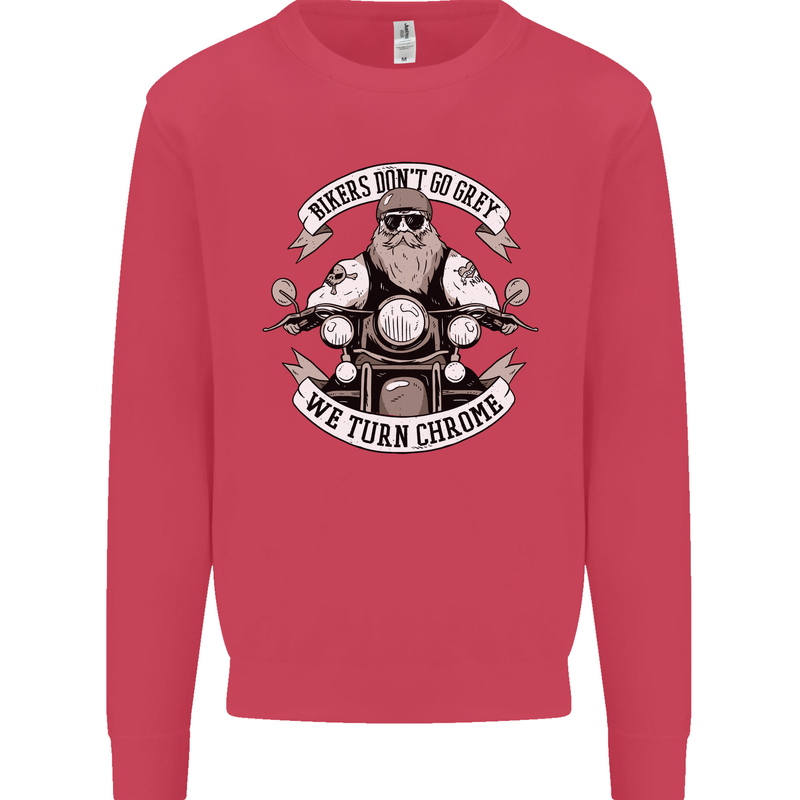 Bikers Don't Go Grey Motorbike Motorcycle Mens Sweatshirt Jumper Heliconia