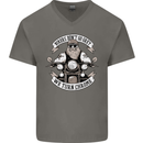 Bikers Don't Go Grey Motorbike Motorcycle Mens V-Neck Cotton T-Shirt Charcoal