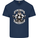 Bikers Don't Go Grey Motorbike Motorcycle Mens V-Neck Cotton T-Shirt Navy Blue