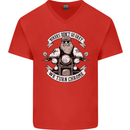 Bikers Don't Go Grey Motorbike Motorcycle Mens V-Neck Cotton T-Shirt Red