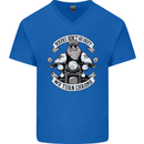 Bikers Don't Go Grey Motorbike Motorcycle Mens V-Neck Cotton T-Shirt Royal Blue