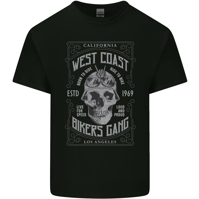 Bikers Gang Motorcycle Motorbike Skull Rock Mens Cotton T-Shirt Tee Top Black