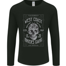 Bikers Gang Motorcycle Motorbike Skull Rock Mens Long Sleeve T-Shirt Black