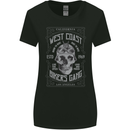 Bikers Gang Motorcycle Motorbike Skull Rock Womens Wider Cut T-Shirt Black
