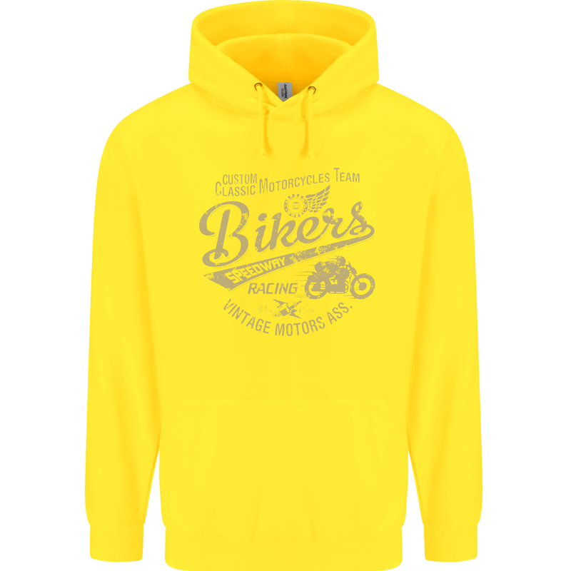 Bikers Speedway Racing Childrens Kids Hoodie Yellow