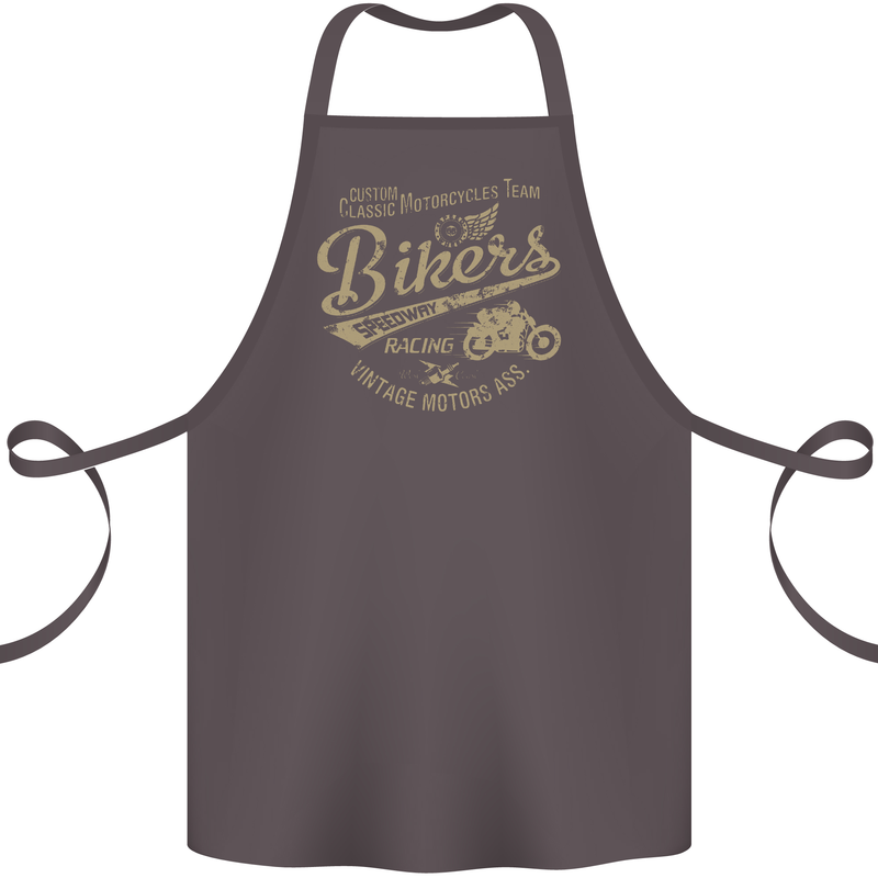 Bikers Speedway Racing Cotton Apron 100% Organic Dark Grey