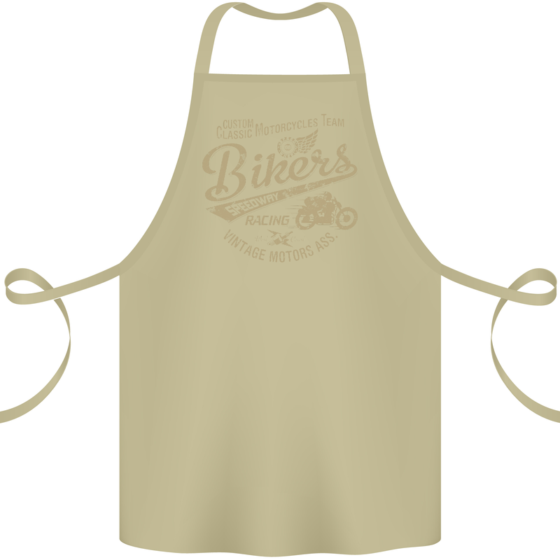 Bikers Speedway Racing Cotton Apron 100% Organic Khaki