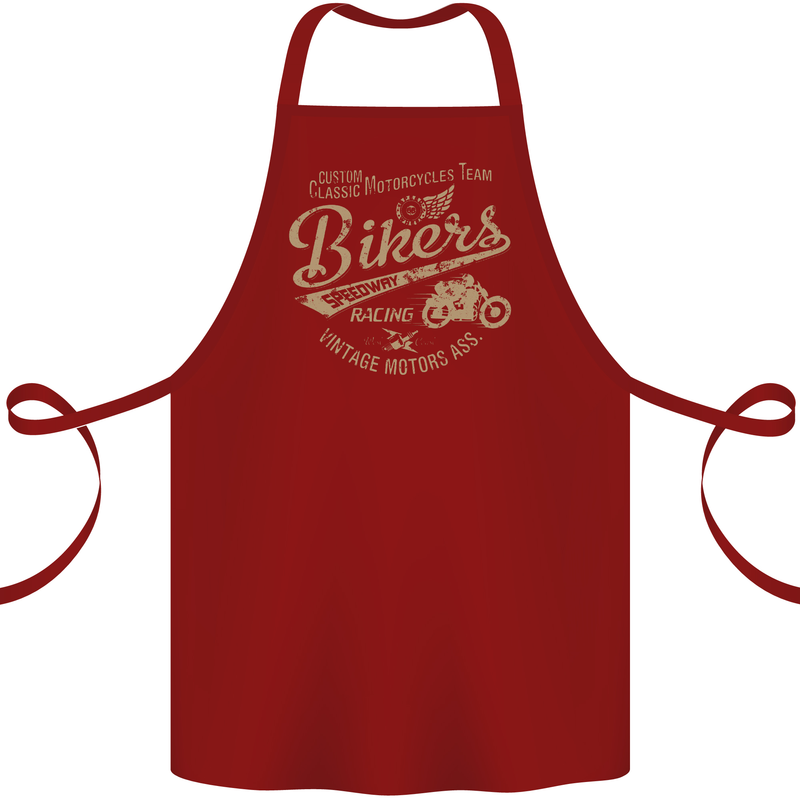 Bikers Speedway Racing Cotton Apron 100% Organic Maroon