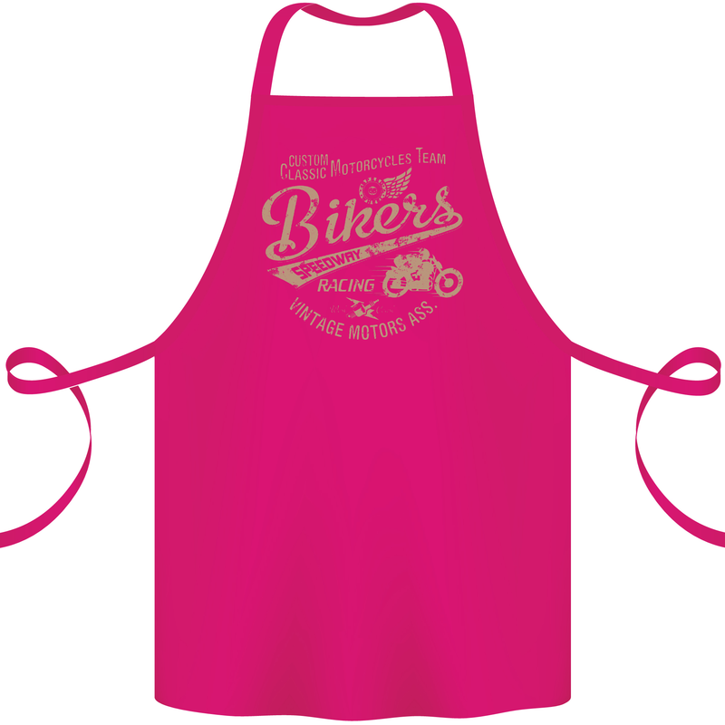 Bikers Speedway Racing Cotton Apron 100% Organic Pink
