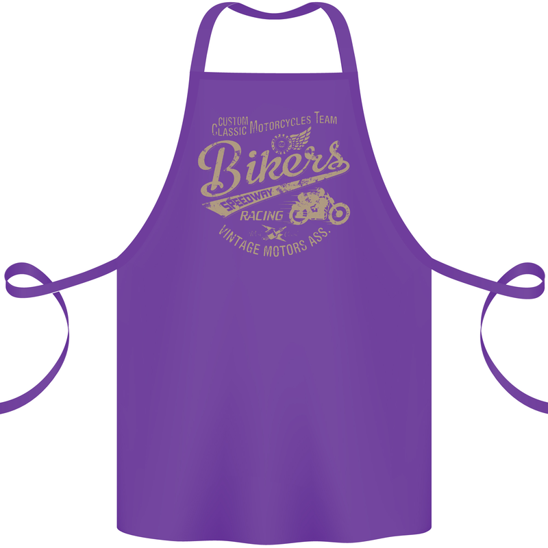 Bikers Speedway Racing Cotton Apron 100% Organic Purple