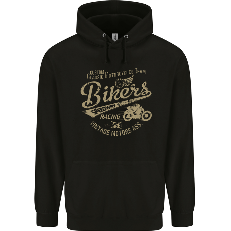 Bikers Speedway Racing Mens 80% Cotton Hoodie Black