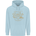 Bikers Speedway Racing Mens 80% Cotton Hoodie Light Blue