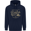 Bikers Speedway Racing Mens 80% Cotton Hoodie Navy Blue