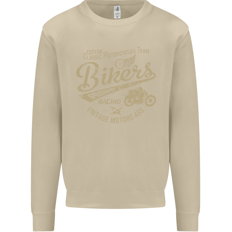 Bikers Speedway Racing Mens Sweatshirt Jumper Sand