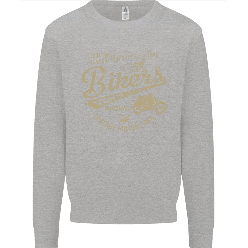 Bikers Speedway Racing Mens Sweatshirt Jumper Sports Grey