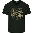 Bikers Speedway Racing Mens V-Neck Cotton T-Shirt Black