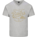 Bikers Speedway Racing Mens V-Neck Cotton T-Shirt Sports Grey