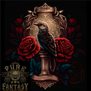A Bird With a Gothic Vase and Roses Mens Light Cotton T-Shirt