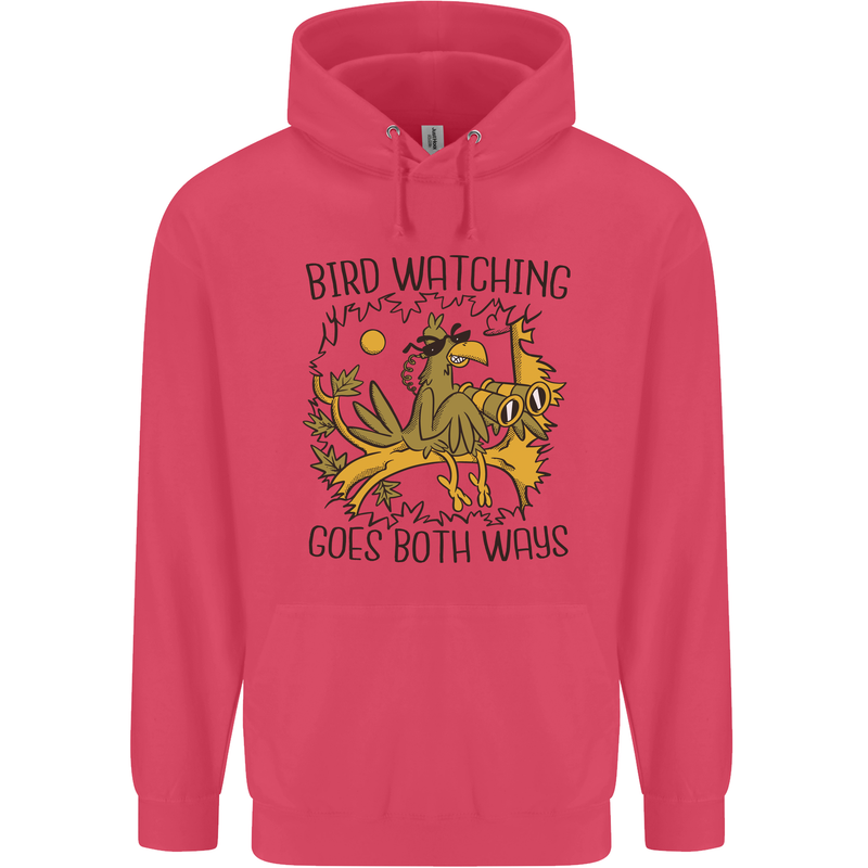 Bird Watching Goes Both Ways Funny Childrens Kids Hoodie Heliconia