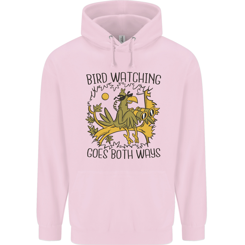 Bird Watching Goes Both Ways Funny Childrens Kids Hoodie Light Pink