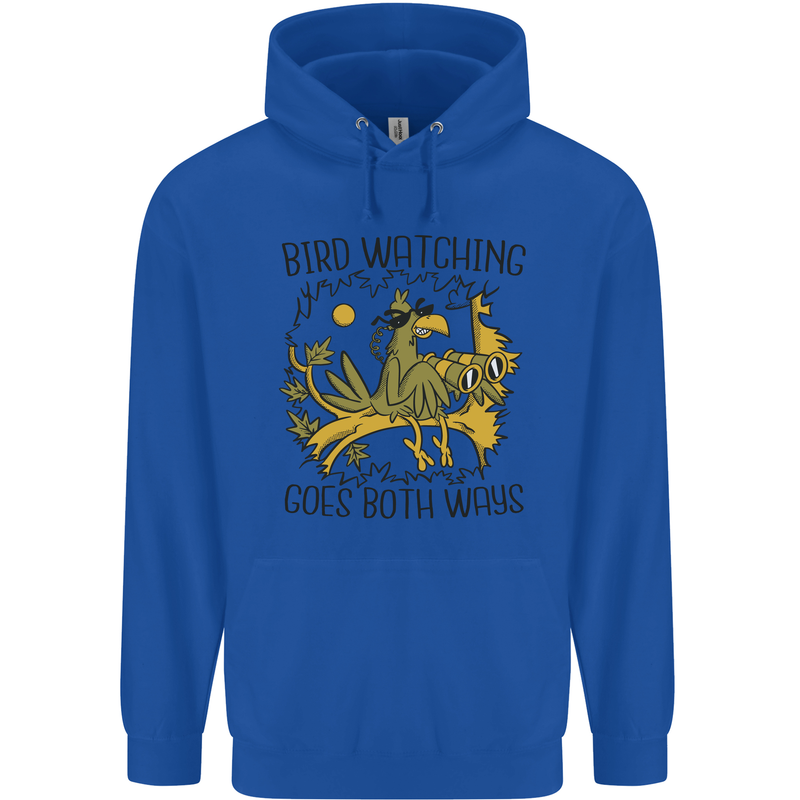 Bird Watching Goes Both Ways Funny Childrens Kids Hoodie Royal Blue