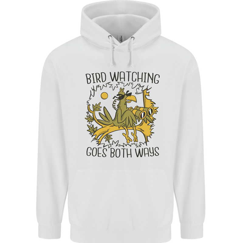 Bird Watching Goes Both Ways Funny Childrens Kids Hoodie White