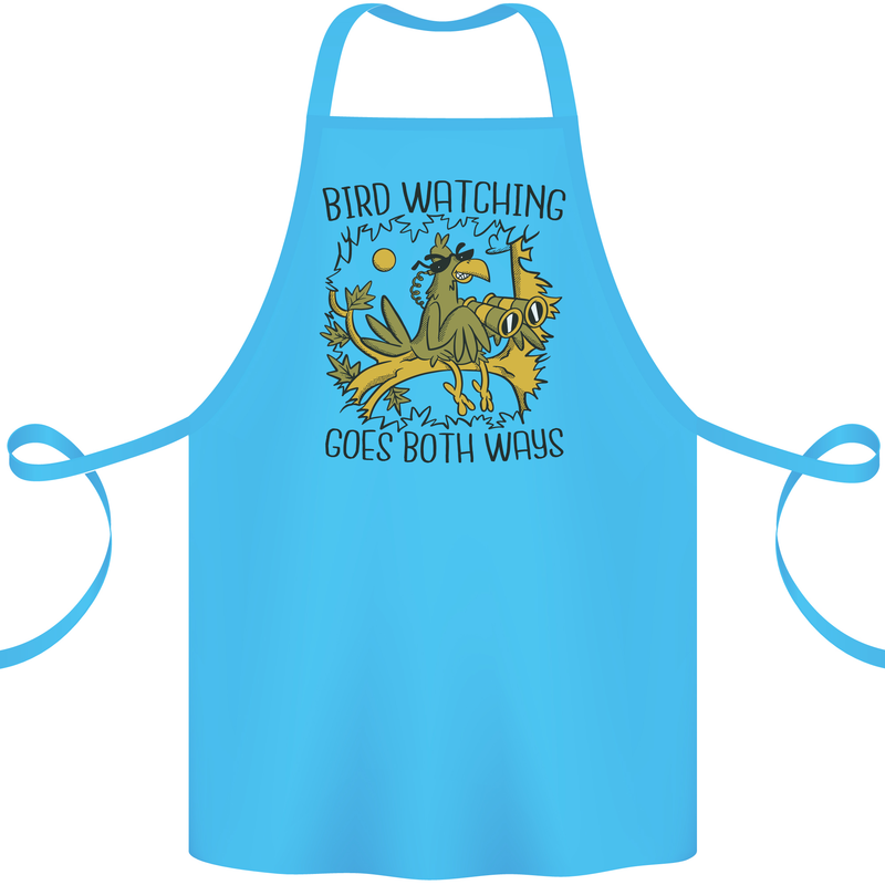 Bird Watching Goes Both Ways Funny Cotton Apron 100% Organic Turquoise