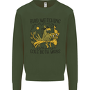 Bird Watching Goes Both Ways Funny Kids Sweatshirt Jumper Forest Green