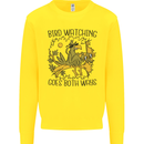 Bird Watching Goes Both Ways Funny Kids Sweatshirt Jumper Yellow