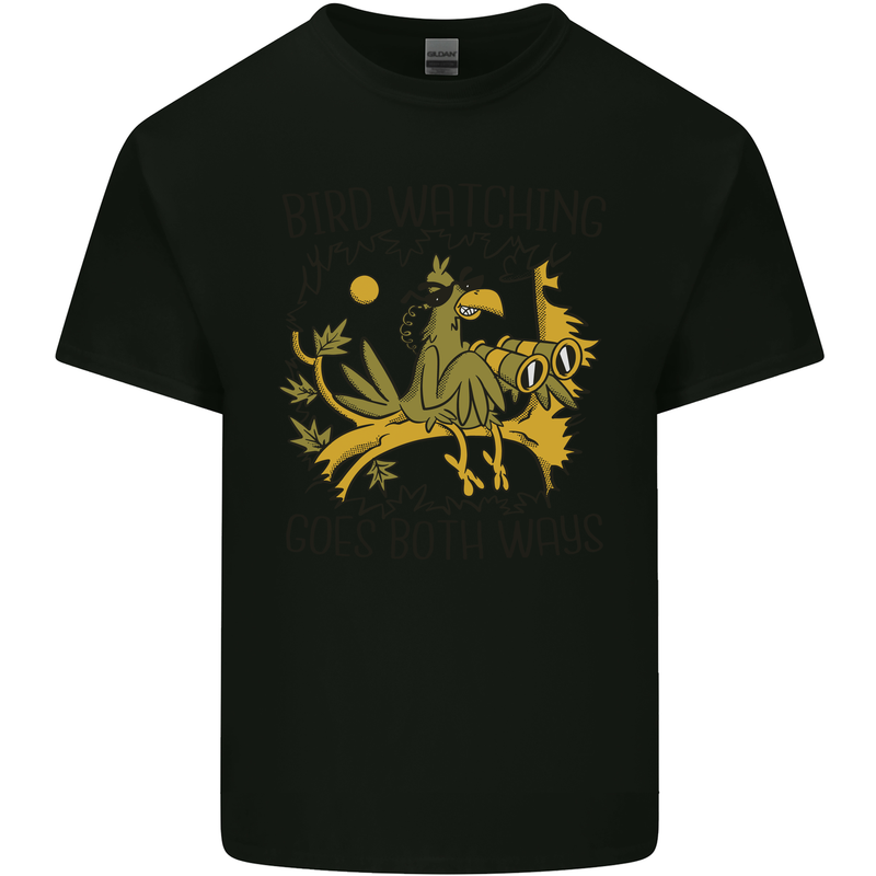Bird Watching Goes Both Ways Funny Kids T-Shirt Childrens Black