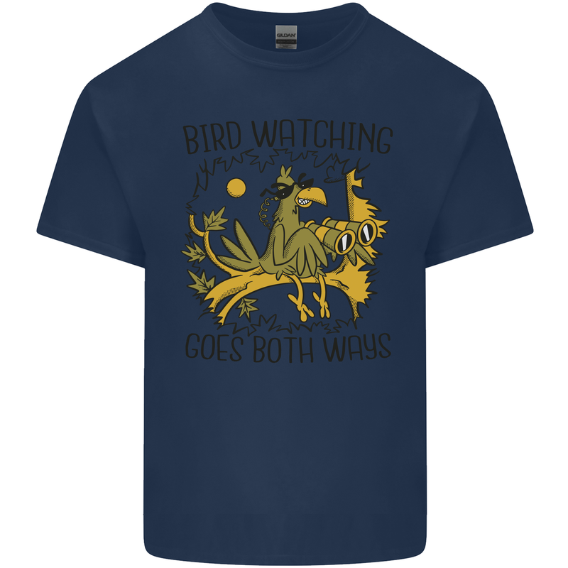 Bird Watching Goes Both Ways Funny Kids T-Shirt Childrens Navy Blue