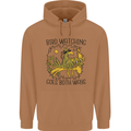 Bird Watching Goes Both Ways Funny Mens 80% Cotton Hoodie Caramel Latte